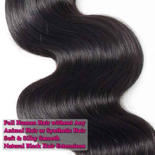 12A Human Hair Bundles 400g Body Wave Bundles Human Hair Extensions 16 16 16 16 Inch Brazilian Virgin Body Wave 4 Pieces Deals Unprocessed Brazilian Quick Weave Extensions Natural Black