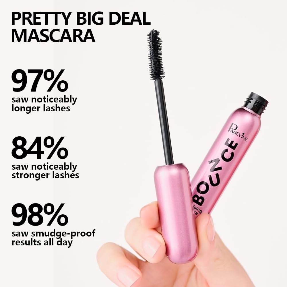 Waterproof Mascara Tubing Mascara Eye Makeup, Volumizing Lengthening Defining Multiplying Long-Lasting Formula, Smudge-Proof Sweat-Resistant, Blackest Black