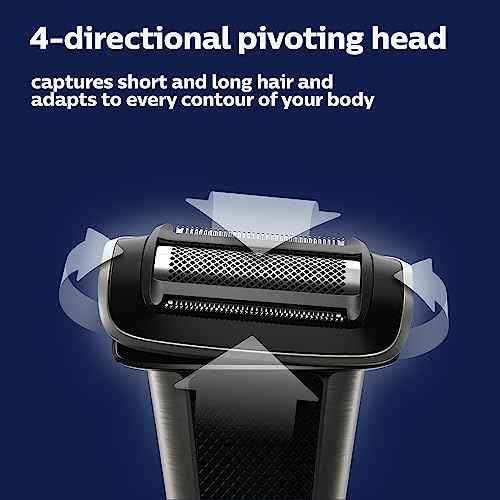 Philips Bodygroom 7000 Series, Showerproof Groin and Body Trimmer for Men, Precise Body Grooming, Adjustable Comb, Safe Even Below The Belt, 80 Min. Runtime, Model BG7040/42
