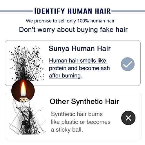 Sunya Real Human Hair Clip-in Extensions - Natural Black, Double Weft, Straight, 20 Inch #1B, 8pcs/120g