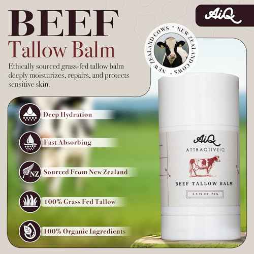 New Zealand Grass Fed Ethically-Sourced Beef Tallow for Skin? Stick with Vitamin E, Raw Honey, Olive Oil ? Premium Ingredients & Cruelty-Free Tallow Face Moisturizer, Longevity & Firming - 75g
