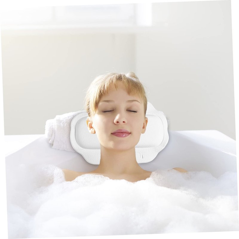 Anneome Bathtub Pillow with Ultra-Large Suction Cups for Secure Non-Slip Support Spa Bath Cushion for Head and Neck Comfort Fits Most Tubs Ideal for Relaxing Home Baths and Shower Spa Sessions