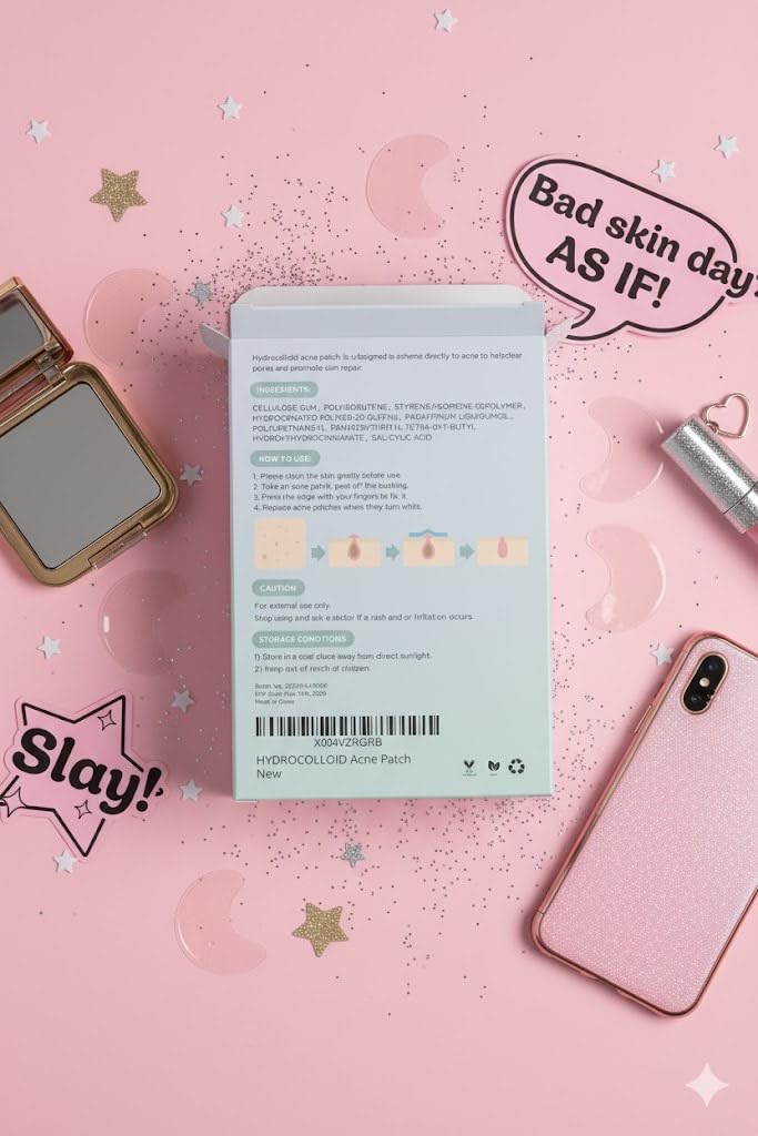 Hydrocolloid Acne Patch - Invisible Pimple Patch for Overnight Spot Treatment, 300 Count. Blemish patch. Skin-friendly adhesive. Patches for cystic acne. Fast healing pimple stickers.