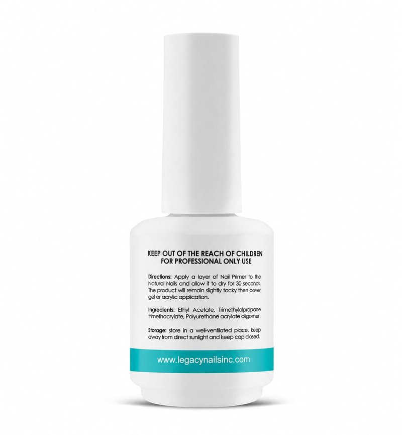 Legacy Nails Nail Primer - 0.5 oz | Low Odor Formula for Acrylic & Gel Applications