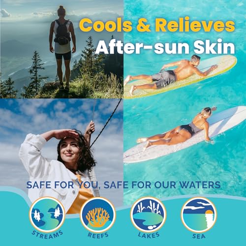 STREAM 2 SEA Sun & Sting Soothing Aloe Gel, Organic Aloe Vera Gel for Face & Body, After Sun Care & Sunburn Relief - Pack of 3