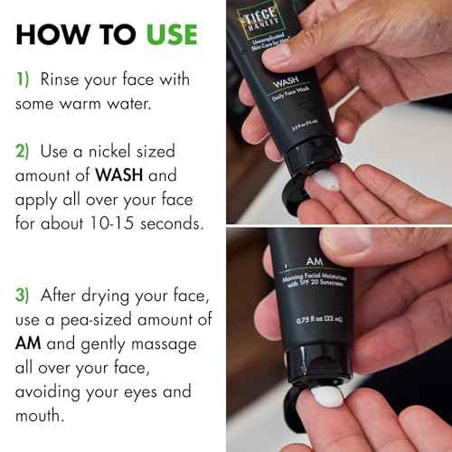 Tiege Hanley Basic Skin Care Set for Men, Hydrating Face Wash & Daily Face Moisturizer With SPF 20 Sunscreen, Basic Facial Kit for Men, Gentle on Sensitive Skin, Men¡¯s Skincare, 2 Piece Kit