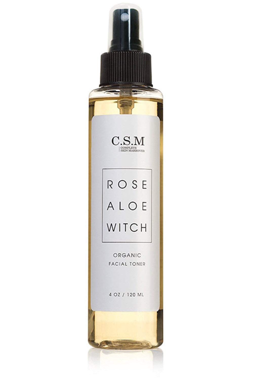 CSM Organic Alcohol-Free Witch Hazel Face Toner with Rose Water, Aloe Vera - Minimizes Pores, Soothes Skin for a Fresh, Clear Complexion - Easy Mist Spray - RAW Facial Toner - Made in the USA