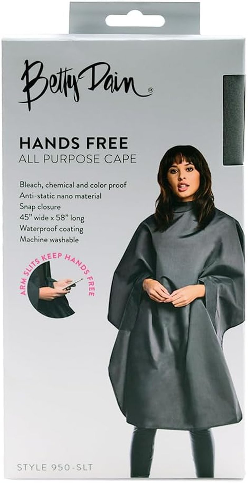 Betty Dain Hands-Free Bleach-Proof Cape - Waterproof Polyester, 45" W x 58" L, Machine Washable
