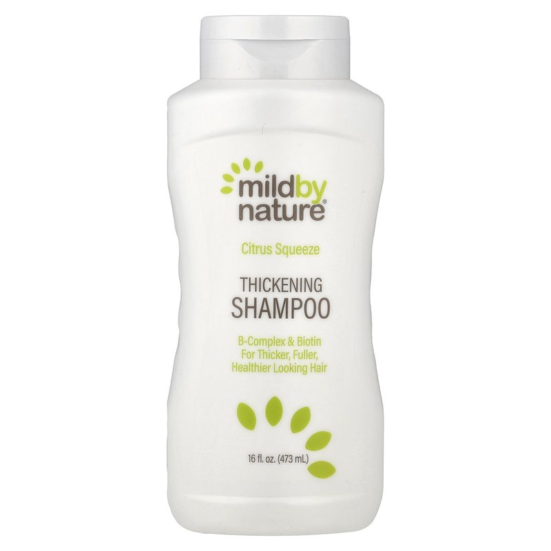 MILD BY NATURE Hair Thickening Shampoo, with B-Complex, Biotin & Panthenol, pH Balanced & Cruelty-Free, For Thicker, Fuller, Healthier Looking Hair, No Sulfates, Citrus Squeeze, 16 fl oz (473 ml)