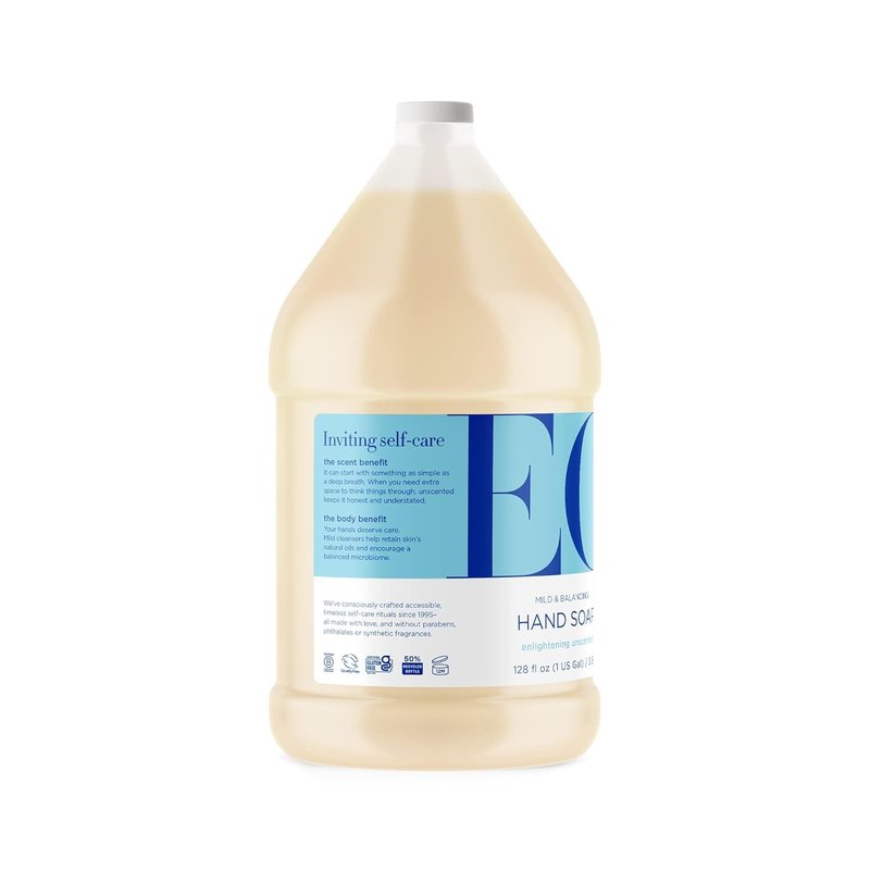 EO Liquid Hand Soap Refill - Unscented, 1 Gallon | Perfect for Kitchen & Bathroom Use