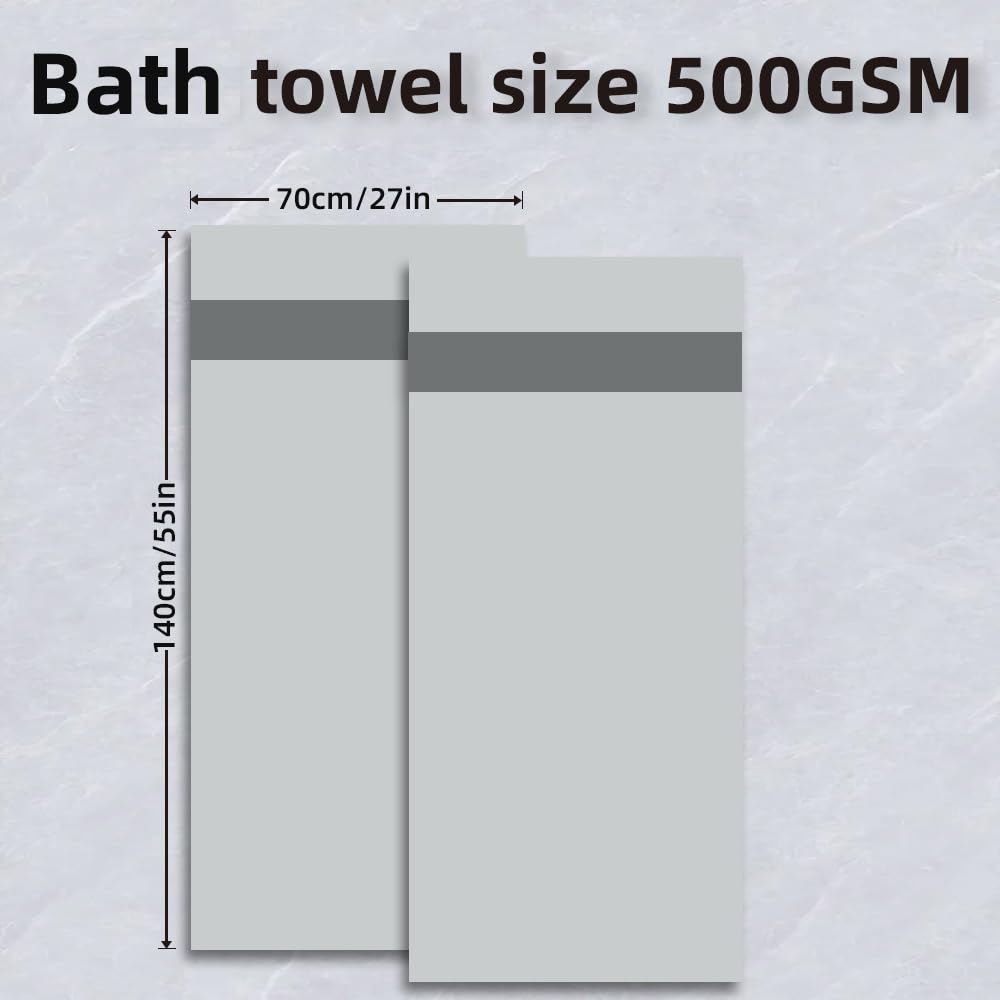 Weierduosi Cotton Bath Towels Set, 2-Piece Set(27x55 Inches) Super Absorbent Quick Drying, Soft,Suitable for Bathroom, spas, Gyms,Gift (Dark Grey)