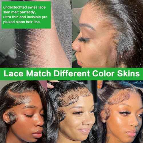 GABRIELLE 20 Inch 13x6 Lace Front Body Wave Wig HD Lace Frontal Wigs Human Hair 200 Density Pre Plucked Lace Front Wig with Baby Hair Glueless Wigs for Women Natural Color
