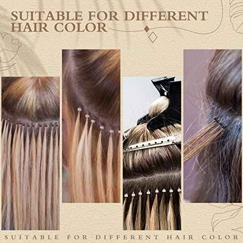 4500 Pcs Beads for Hair Extensions 5 mm Silicone Lined Beads Microlink Rings Human Hair Extension Tools, 9 Colors
