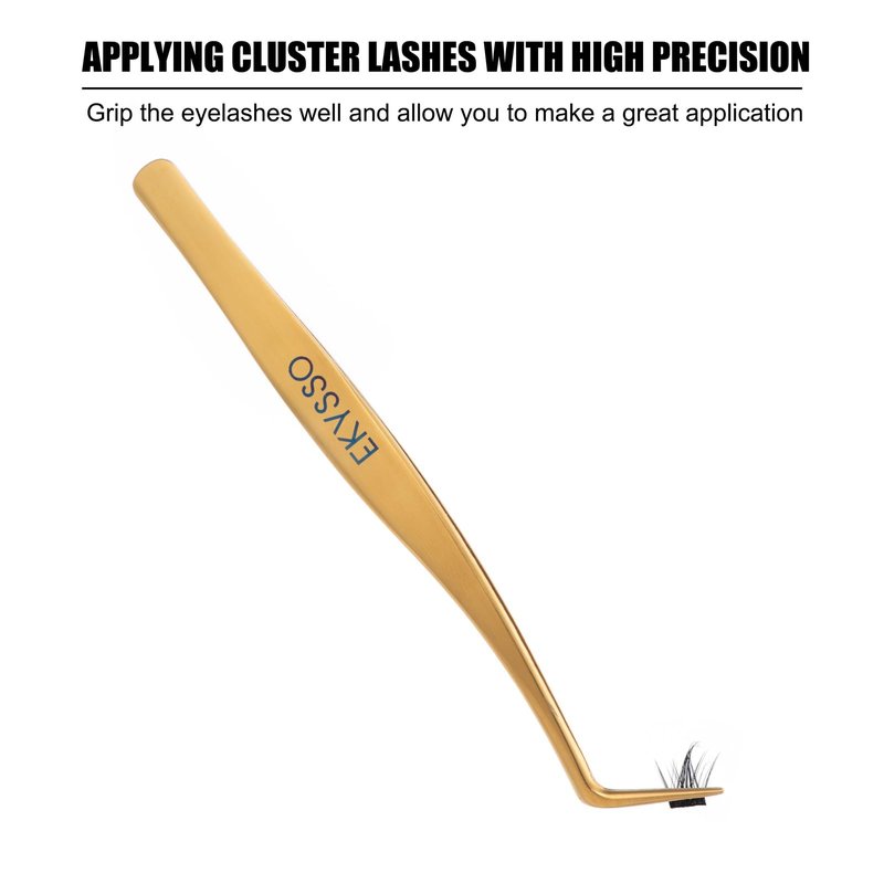 Lash Applicator Tools, 3-in-1 Cluster Eyelash Applicator Kit, Precision Lash Tweezers for Clusters & Strip Lashes, DIY Eyelash Cluster Tweezers Set