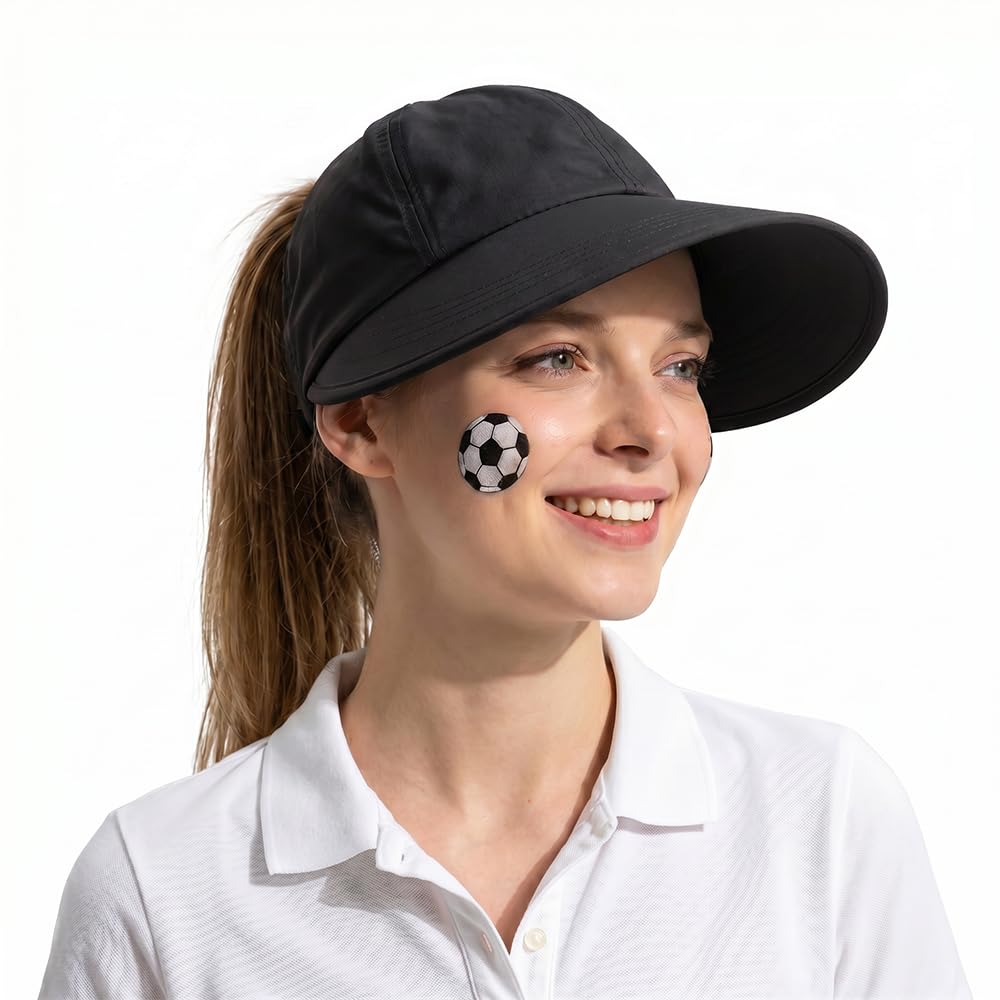 UPF Sun Protection Baseball Hat for Women, 2026 World Cup Lightweight Sun Visor Hat, Sun Visor Hat for Soccer Fan Outdoor Cap (Black)