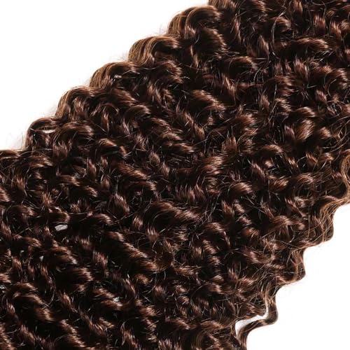 26 28 30 inch Brown Human Hair Bundles #4 Kinky Curly Bundles Dark Brown Curly Wave Bundle #4 Wet and Wavy Bundle