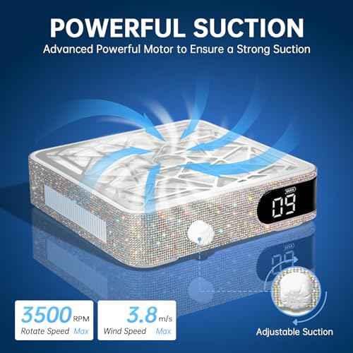 Nail Dust Collector, Powerful Vacuum Fan Vent Dust Collector Extractor Dust Suction Machine for Acrylic Nails Polishing, Nail Salon&Home, AB Diamond