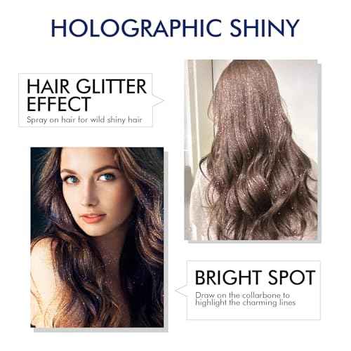 Body Glitter, Body Glitter Spray, Glitter Spray for Hair and Body, Long-Lasting and Quick-Drying Silver Glitter Hairspray Suitable for Stage, Festival Rave and Makeup Prom (2.11 Fl Oz)