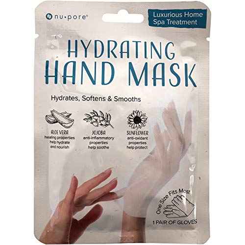 Nu-Pore Moisturizing Gloves ? Hand Mask for Dry Hands and Moisturizer with Jojoba Oil and Aloe Vera to Help Repair and Soothe Extra Dry Skin, Paraben & Latex Free (24 Pack)
