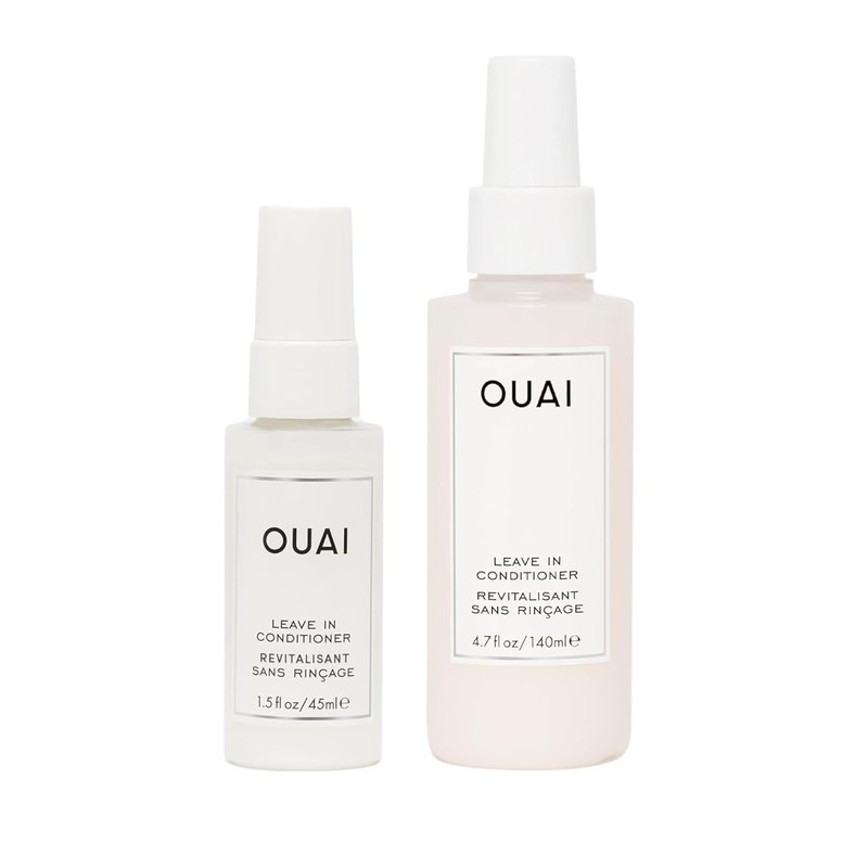 OUAI Leave In Conditioner - Detangling Spray & Heat Protectant Primer | Frizz Control, 450°F Heat Shield, 2 Count