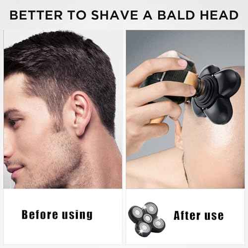 Shaver Replacement Blades Compatible with Freedom Head Shaver Kit, 5 Head Replacment Shaver Heads for Bald Men Head and Face Electric Razor Shaver Head (Heads/2PCS)