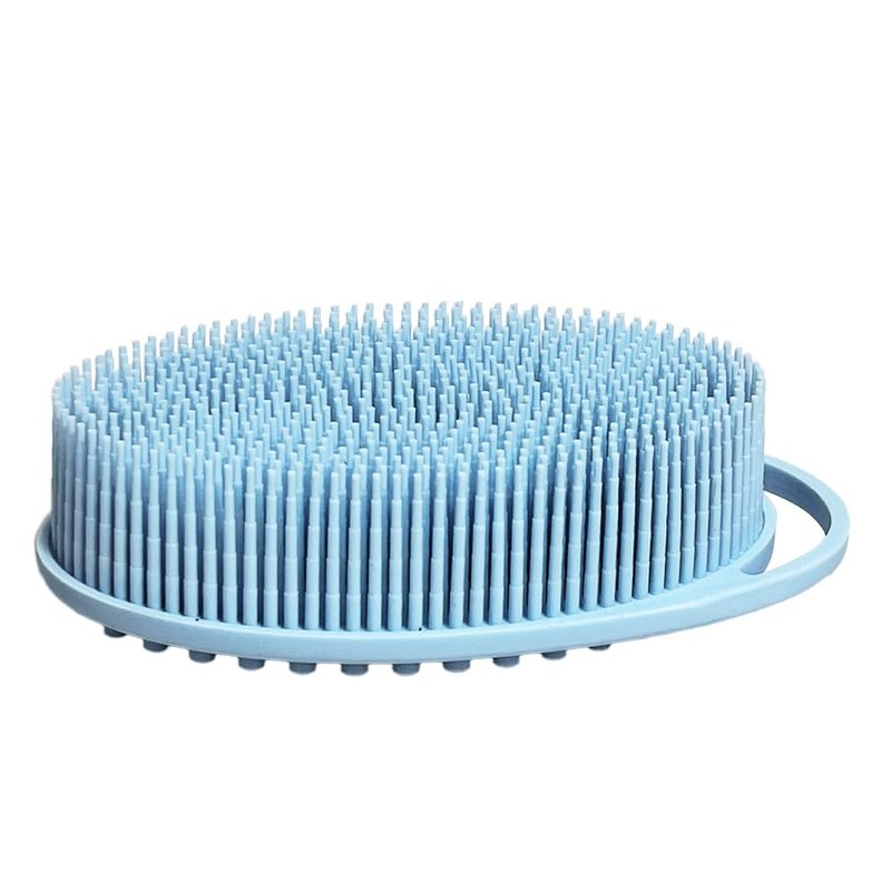 Silicone Body Scrubber Body Shower Bath and Shampoo Brush Shower Cleaning Gentle Exfoliating Use for All Skin Type Men & Women Light Blue