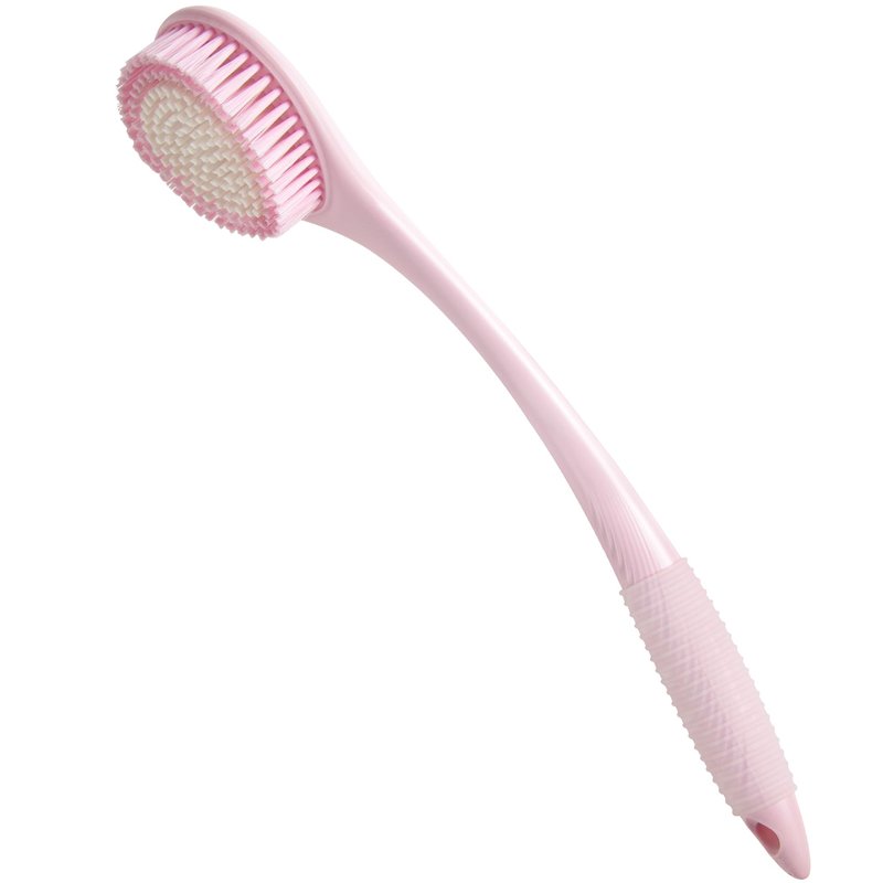 BEDELITE Back Scrubber for Shower, Soft Bath Brush Long Handle for Men & Women(16.4 Inches), Anti Slip Body Scrubber Exfoliator for Cleaning(Pink)