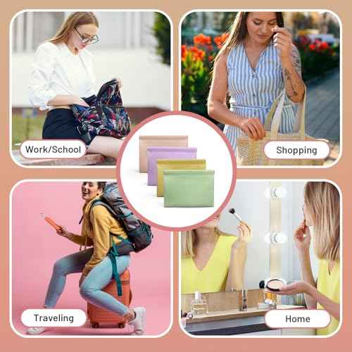 7.09¡Èx5.51¡È Small Pouches for Purse, 4PCS Cute Magnetic Mini Makeup Bag, Purse Organizers for Inside Large Storages, Organize Cosmetic, Lipstick, Jewelry,Coins in Women's Handbag