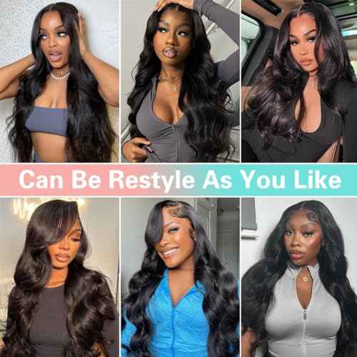 ABALON 13x6 Lace Front Wigs Human Hair Pre Plucked 200% Density Body Wave Wig HD Lace Frontal Wigs Human Hair for Women Natural Color Glueless Wigs Human Hair Pre Plucked 18 Inch