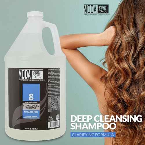 MODA - Deep Cleansing Shampoo with 4 Extracts Plus 4 Vitamins - Removes Buildup, Dirt, Oil, Product, and Hard Water Residue - Cleansing for All Hair Types - Nourishing Formula - 128 Oz