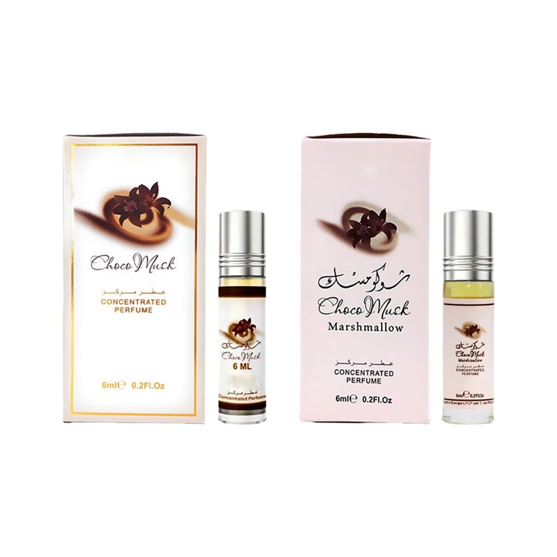 Pack of 2 – Choco Musk 6ml (0.2 Oz) Roll-On Oil & Choco Musk Marshmallow 6ml (0.2 Oz) Roll-On Oil | Long Lasting Unisex Perfume Oils