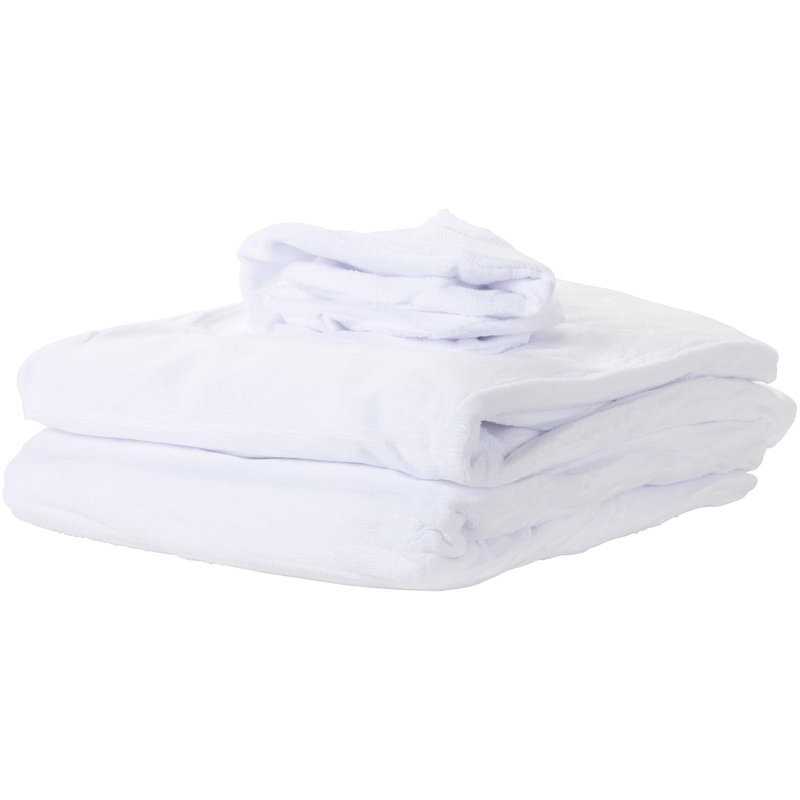 ForPro Luxury TerrySoft 3-Piece Massage Sheet Set, White, Ultra-Soft, Stain and Wrinkle-Resistant, Includes Flat and Fitted Sheets and Face Rest Cover