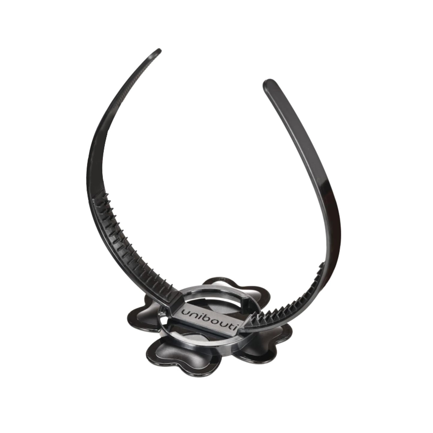 unibouti Graduation Cap Headband Insert - Original Four Leaves Clover - Secure Your Grad Cap on Curly, Natural Hair, Braids, Locs, Twists and Straight Hair (Black)