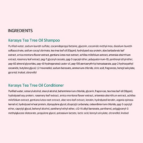 Kerasys Hair Clinic Tea Tree Oil 33.8 fl oz / 1L (Shampoo + Conditioner Set)