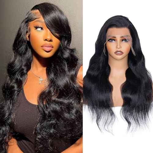 13x4 Lace Front Wigs Human Hair Pre Plucked 26 Inch Body Wave HD Lace Front Wigs Human Hair Natural Color 180% Density Glueless Wig 100% Virgin Human Hair with Baby Hair for Women