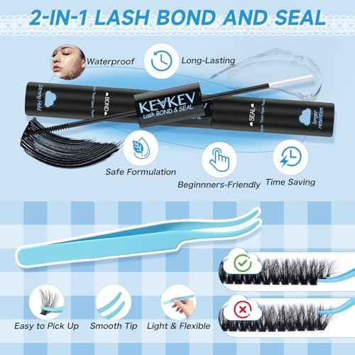 Lash Extension Kit 280pcs Volume Lash Clusters 100D+200D Lash Clusters Kit 10-18mm Individual Lashes Kit With Lash Bond And Seal£¬Lash Tweezers Thick Lash Extension Kit DIY At Home(0.05D,100D+200D)