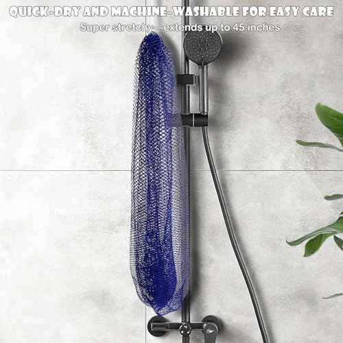 SubSahara African Net Sponge Authentic - 2 Pieces Exfoliating Scrubber for All Skin Types, Ideal for Face & Body Daily Use, Durable, Gentle Exfoliation (Blue & Purple)