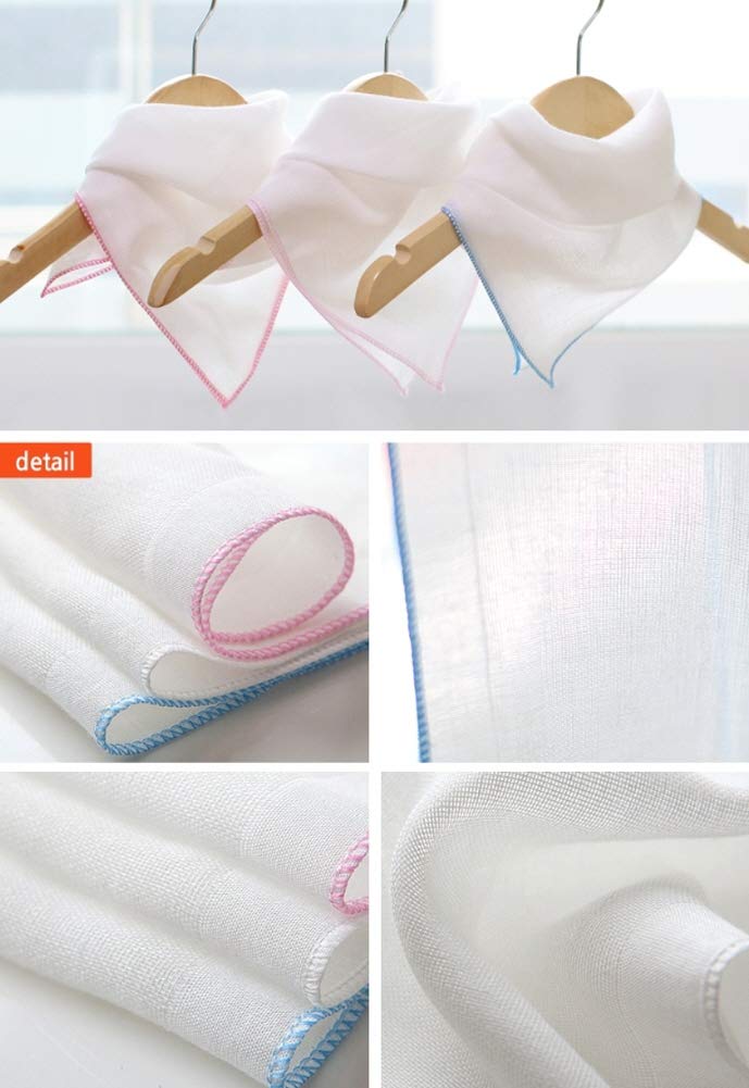Angel-In-Moms [15 Packs] Natural Cotton 100% Soft Muslin Gauze Handkerchief, Face Washcloths, Makeup Remover Thin Towels, Wide Size 14 inch x 14 inch, Reusable Napkins Hankies Bath Towel (Blue)