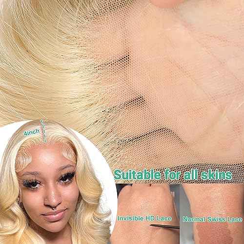 613 Lace Front Wig Human Hair 13x4 Body Wave Blonde Lace Front Wigs Human Hair 180% Density 613 HD Lace Frontal Wig Pre Plucked With Baby Hair 22 Inch