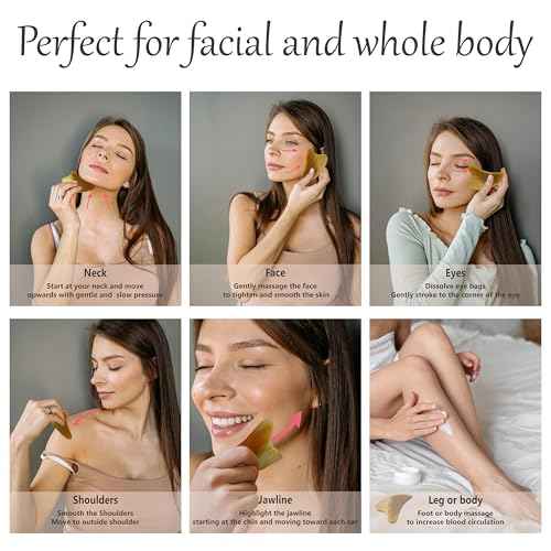 Gua Sha, Gua Sha Facial Tools, Guasha Tool for Face, Face Massager Tool, Hornheart Gua Sha for Puffiness, Facial Gua Sha Massage for Rejuvenated Skin, Anti-Aging, Effective Wrinkle Reduction