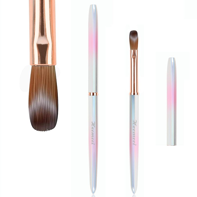 heemeei Acrylic Nail Brush Size 12, 100% Pure Kolinsky Nail Art Brush, Sturdy Handle Acrylic Powder Design Tools for Professional Manicure DIY Home Salon (12#)