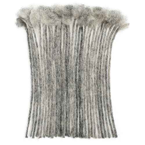 Loc Extensions Human Hair 100% Black and Gray 0.2cm 10inch 30 strands Salt and Pepper Grey & Black Handmade Dreadlock Extensions