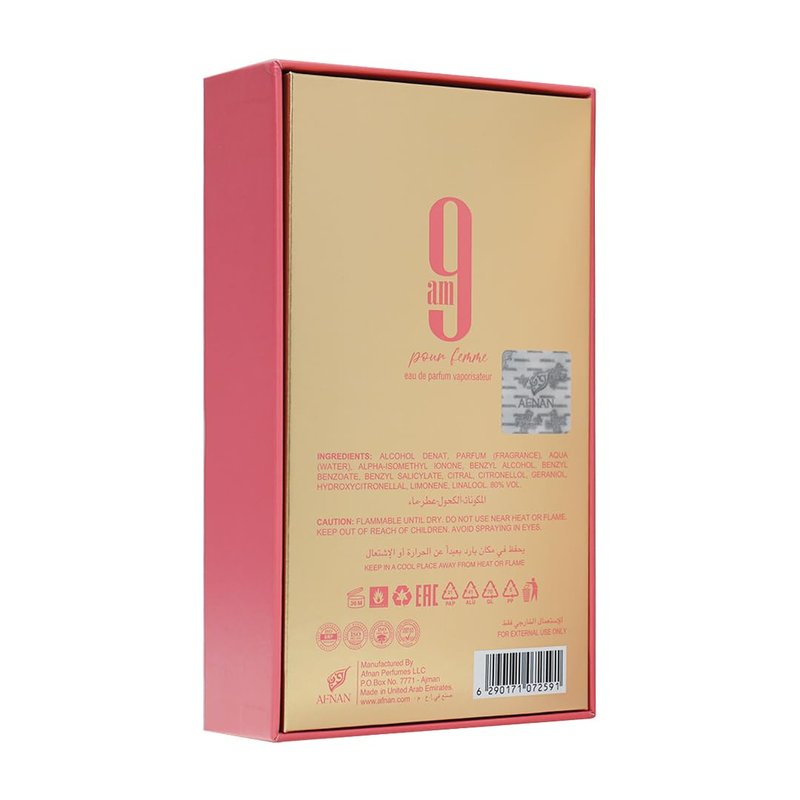Afnan 9 AM Pour Femme Eau De Parfum, 3.4 Fl. Oz