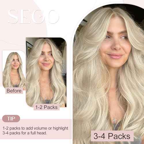 SEGO U Tip Hair Extensions Human Hair, Keratin Bonded & Loop Hair Extensions, K Tip Hot Fusion for Silky Straight Highlights, 1g per Strand, 50 Strands/50g, 22" Platinum blonde