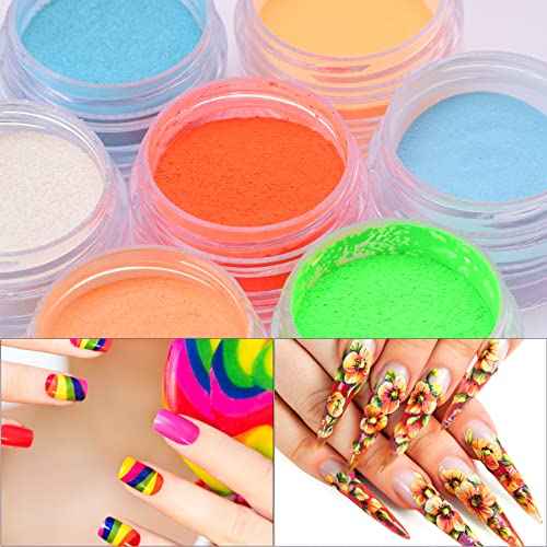 Duufin 54 Colors Nail Pigment Powder Colorful Luminous Iridescent Glitter Pearlescent High-Gloss Halo Powder Pigment for Nails Art, Body and Crafts
