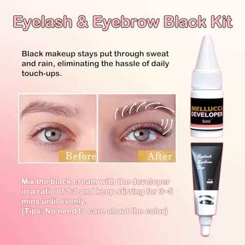 Lash Lift and Brow Lamination Black Color Kit Easy to Use Eyelash & Eyebrow Perm Kit Suitable for Salon and DIY Use Instant Result