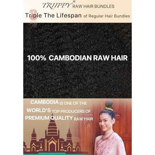 TRIIPPY Kinky Straight Bundles Human Hair,100% Real Raw Cambodian 4C/4A Blowout Hair Sew-In Weave Single Bundle,(14 Inch),Triple The Lifespan Over Regular Virgin Hair,No.1 Raw Hair Brand On Amazon