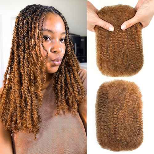 Dilekay Afro Kinkys Bulk Human Hair 16 Inch 2 Bundles 100g 100% Human Hair for Mini Twist Braiding Dreadlocks Extensions Locs Repair Afro Kinky Curly Hair Bulk Dark Brown