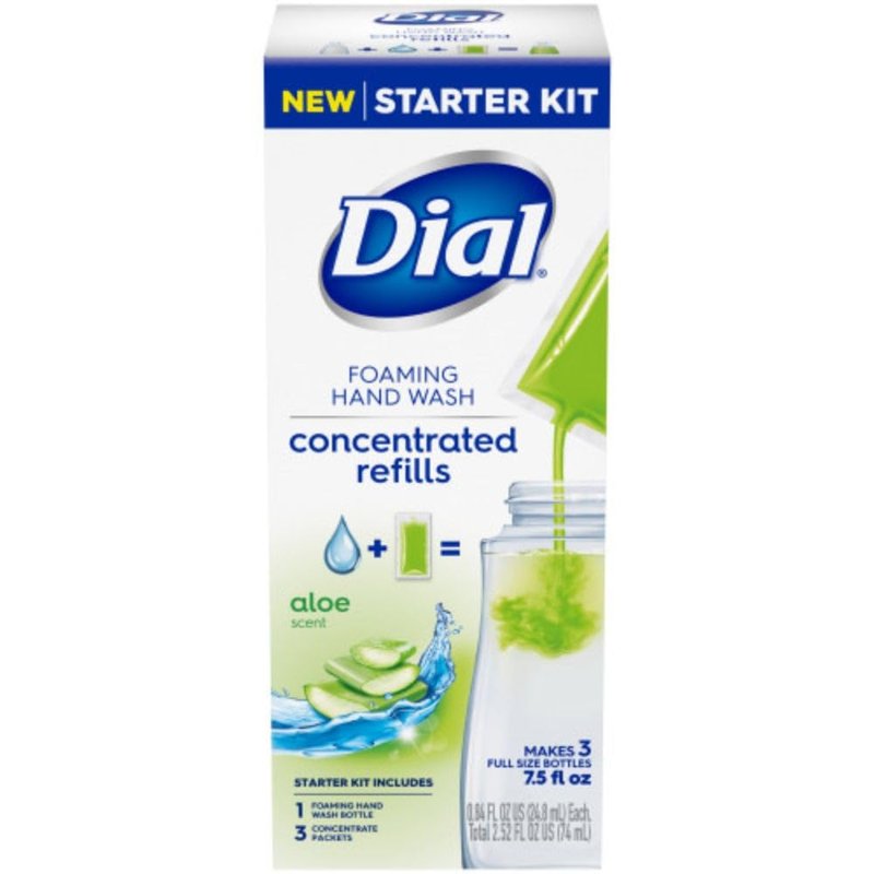 Dial Foaming Hand Wash - Aloe-Scented Concentrated Refill Starter Kit | 3 Pack, 2.52 Fl Oz