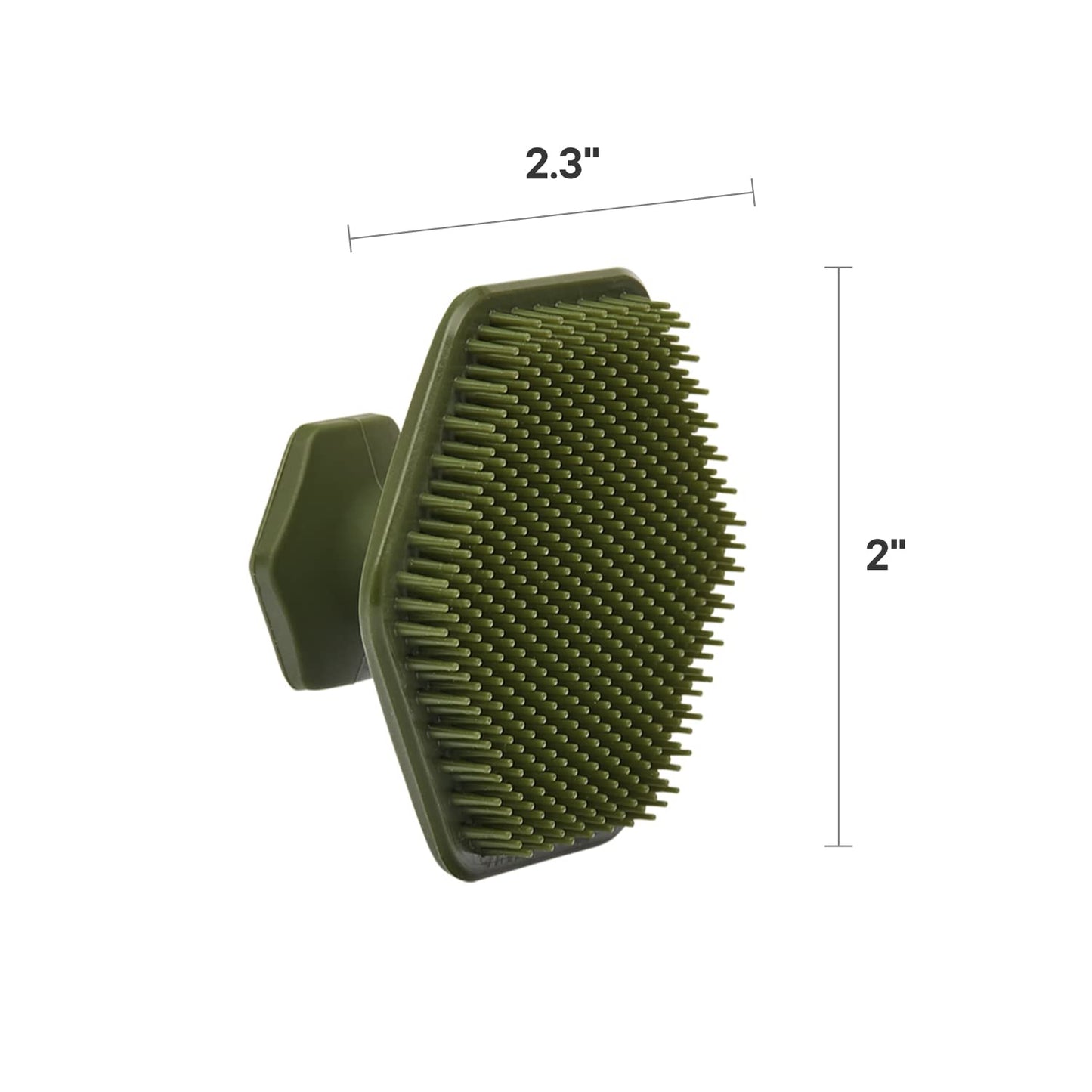 Tooletries - Men's Face Scrubber - Silicone Facial Cleansing Brush, Gentle Exfoliator Pad & Soft-Touch Massager - Removes Dead & Dry Skin - Long Lasting Bathroom & Shower Accessories - Army Green